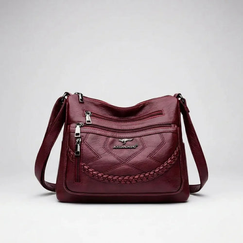 Isadora | Multi-Pocket Leather Crossbody Bag