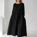 100% Cotton-Linen Empire Waist Dress