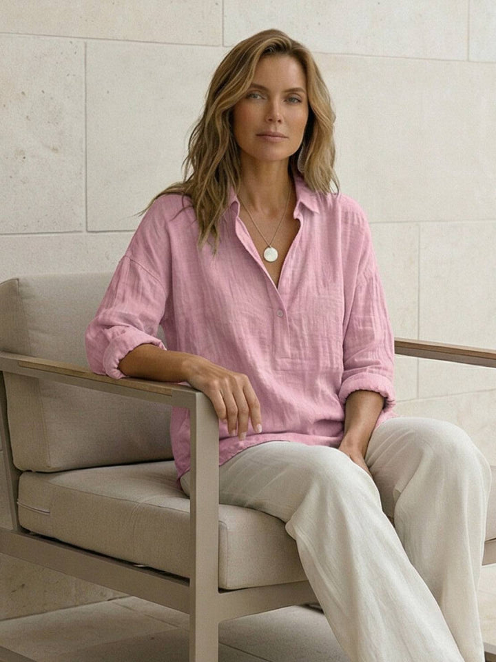 100% Cotton Popover Blouse