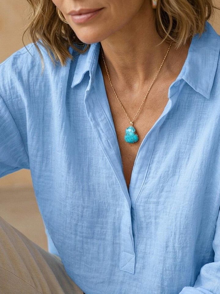 100% Cotton Popover Blouse