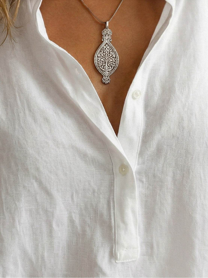 100% Cotton Popover Blouse