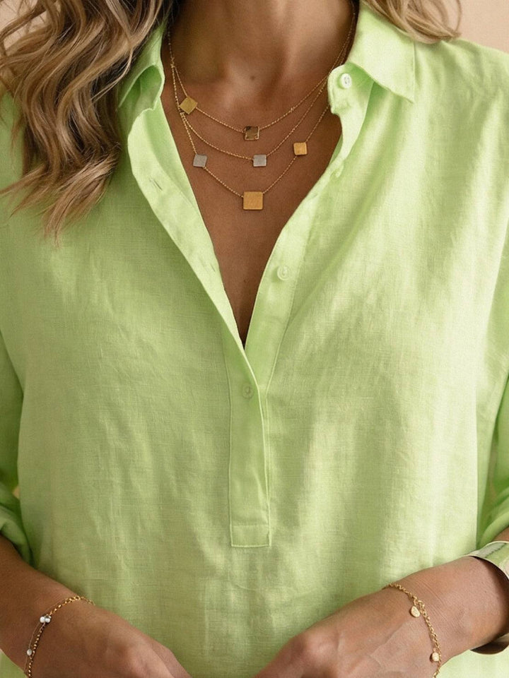 100% Cotton Popover Blouse