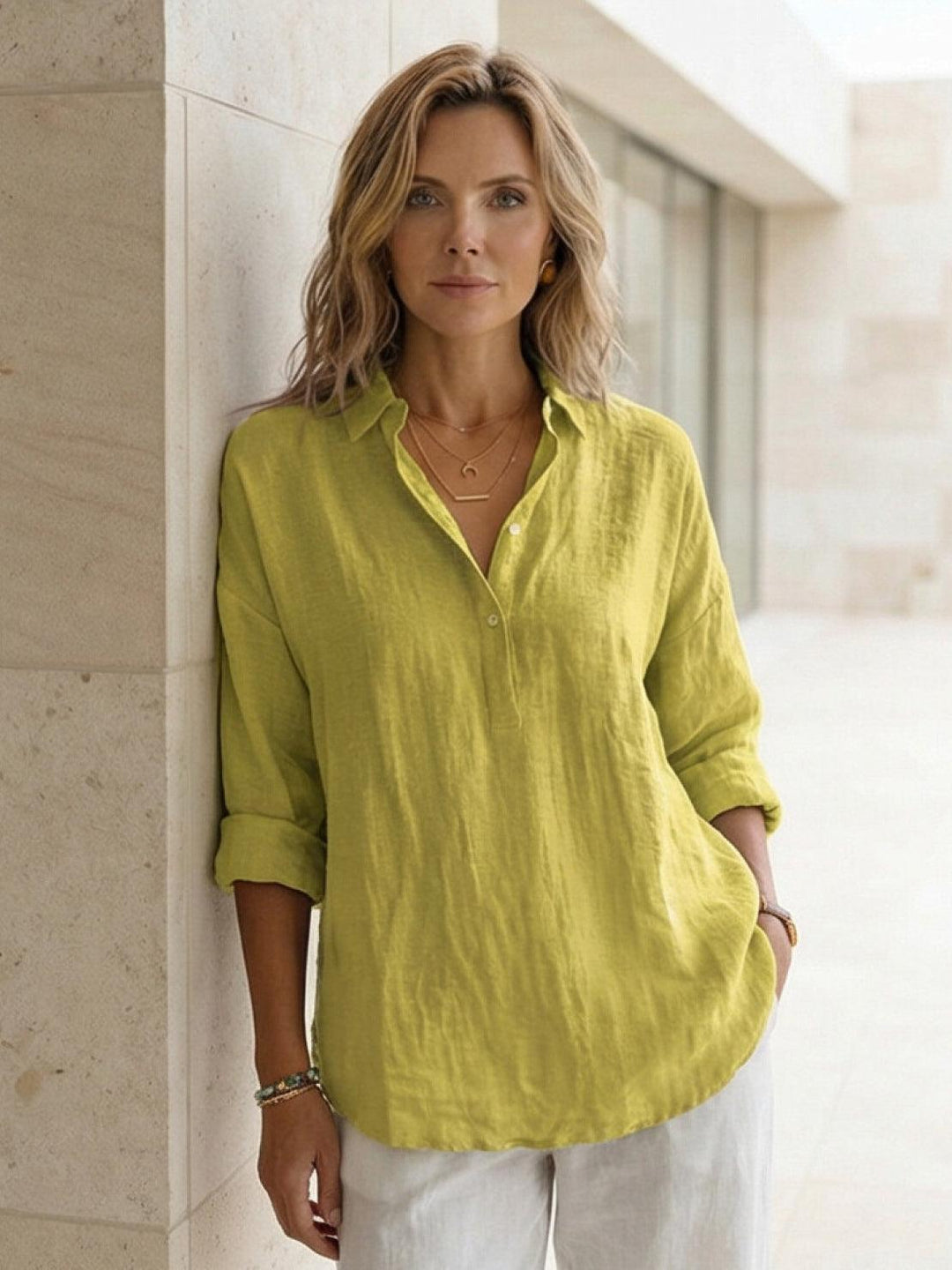 100% Cotton Popover Blouse