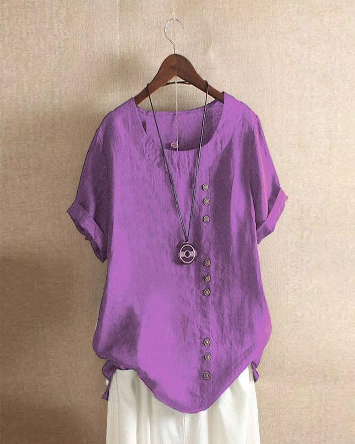 Effortless Button Detail Summer Blouse