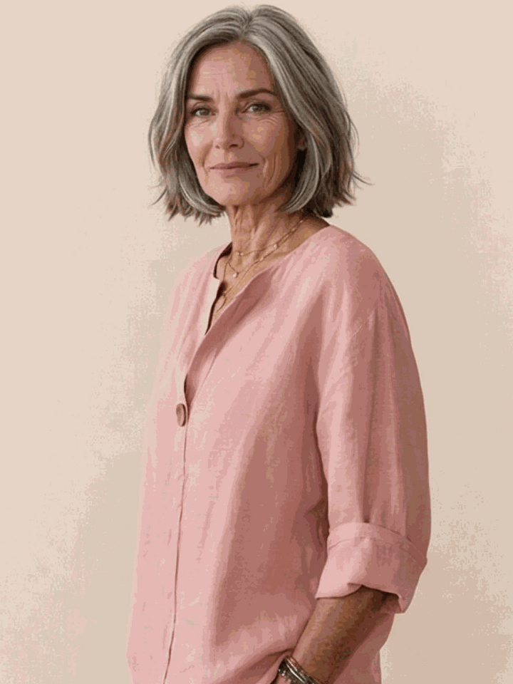 Pure Linen Age-Defying Button Detail Shirt