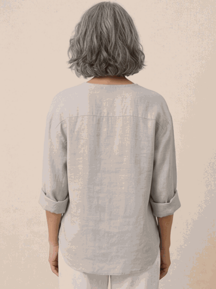 Pure Linen Age-Defying Button Detail Shirt
