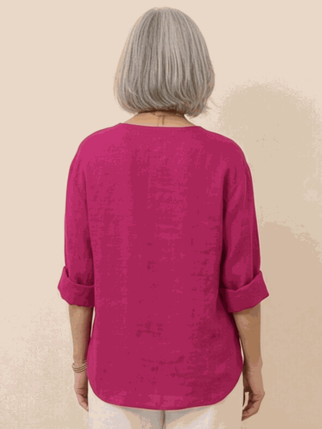 Pure Linen Age-Defying Button Detail Shirt