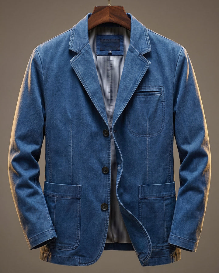 WASHED DENIM BLAZER FOR MEN