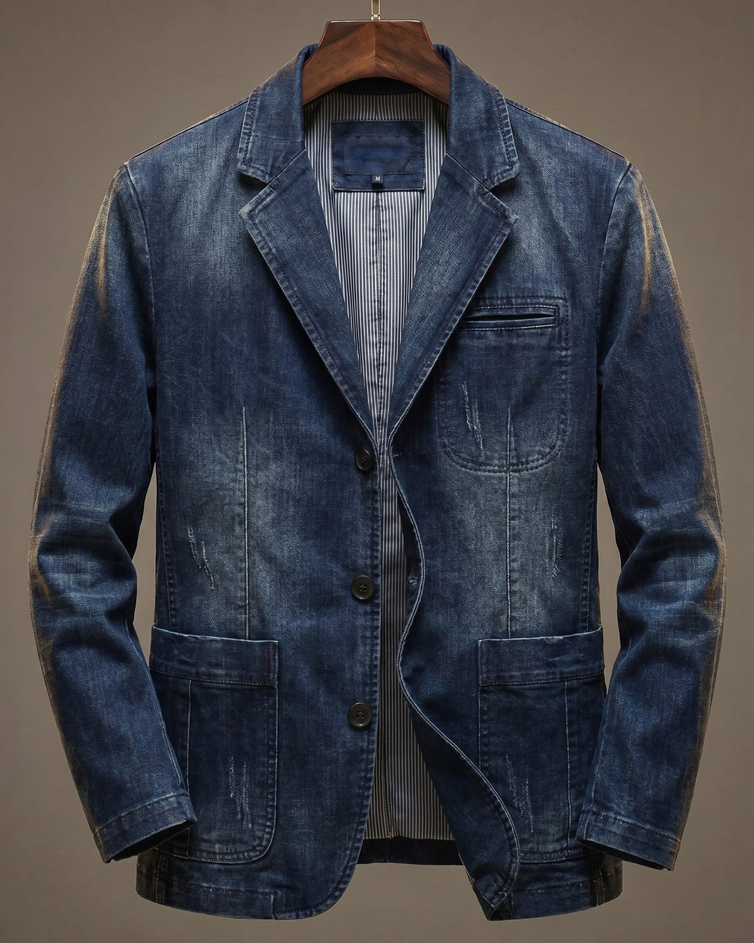 WASHED DENIM BLAZER FOR MEN