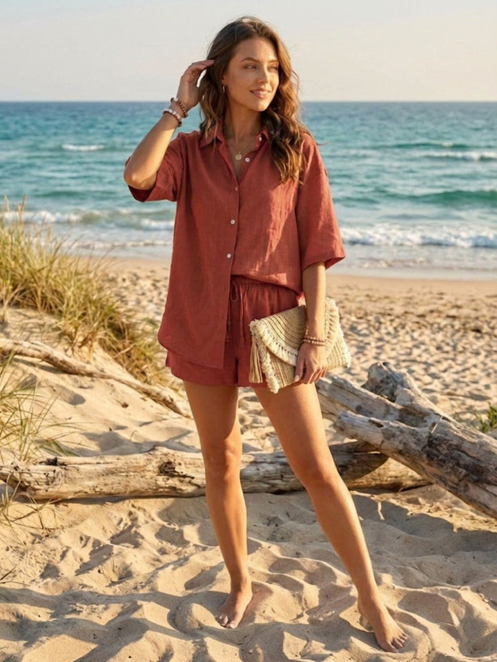 Coastal Linen Cotton Two Piece Set