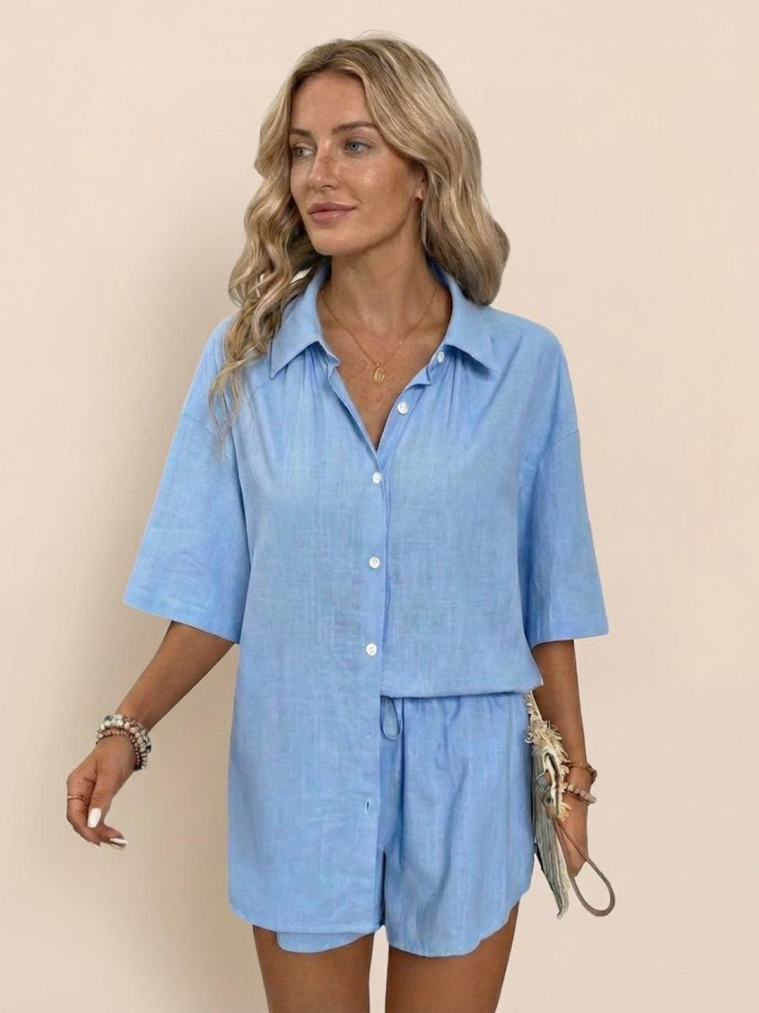 Coastal Linen Cotton Two Piece Set