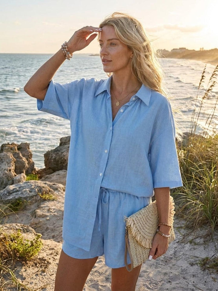 Coastal Linen Cotton Two Piece Set