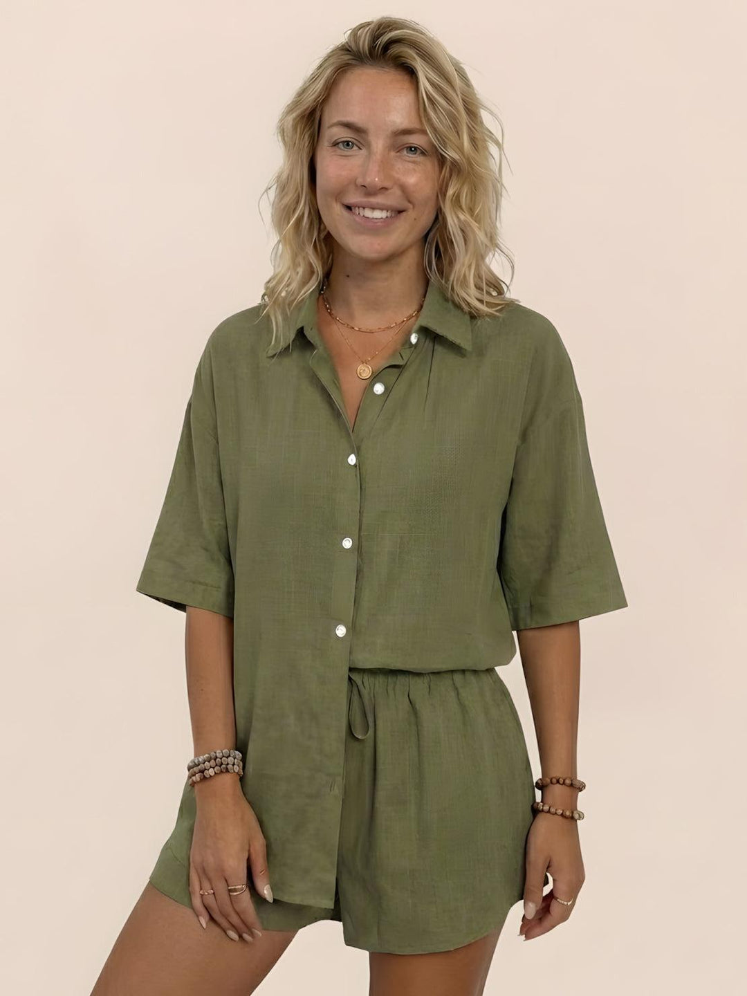 Coastal Linen Cotton Two Piece Set