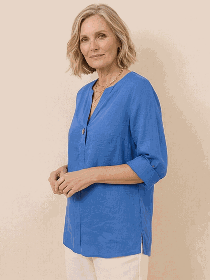 Pure Linen Age-Defying Button Detail Shirt