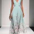 Women's Floral Print Wedding Guest Dress