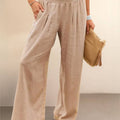 High-Waist Cotton Linen Palazzo Pants