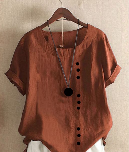 Effortless Button Detail Summer Blouse