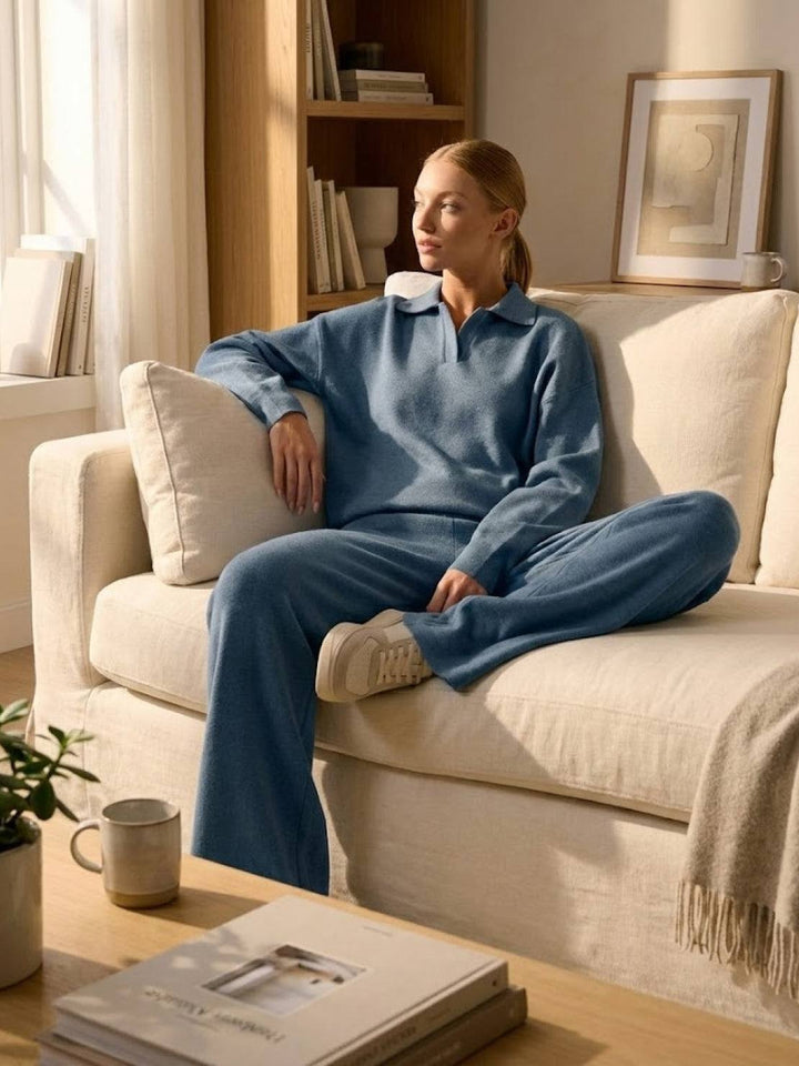Plush & Preppy Camel Two-Piece Set