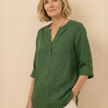 Pure Linen Age-Defying Button Detail Shirt