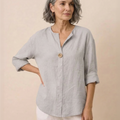 Pure Linen Age-Defying Button Detail Shirt