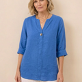 Pure Linen Age-Defying Button Detail Shirt