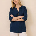 Pure Linen Age-Defying Button Detail Shirt