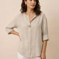 Pure Linen Age-Defying Button Detail Shirt