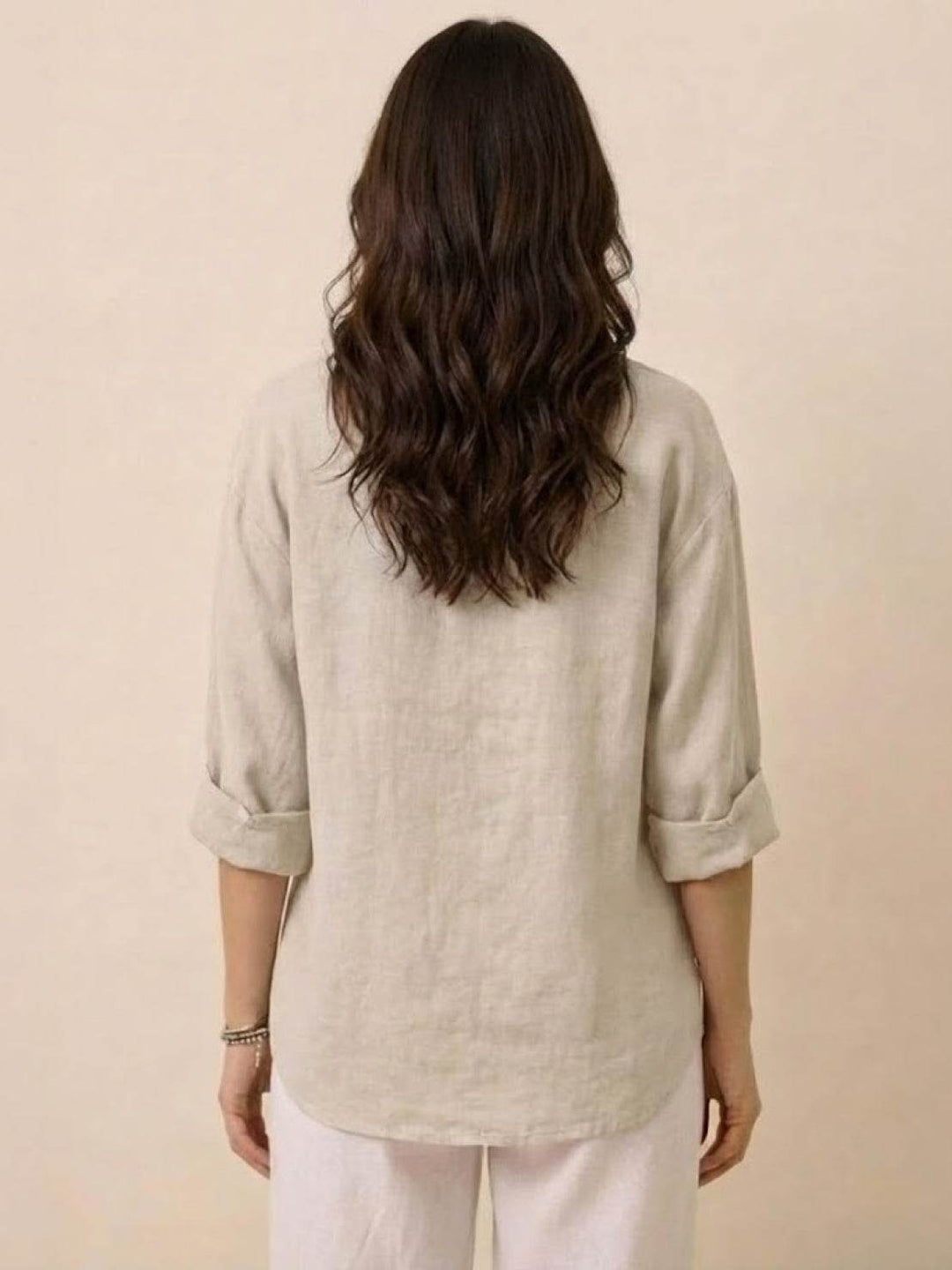 Pure Linen Age-Defying Button Detail Shirt