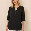 Pure Linen Age-Defying Button Detail Shirt