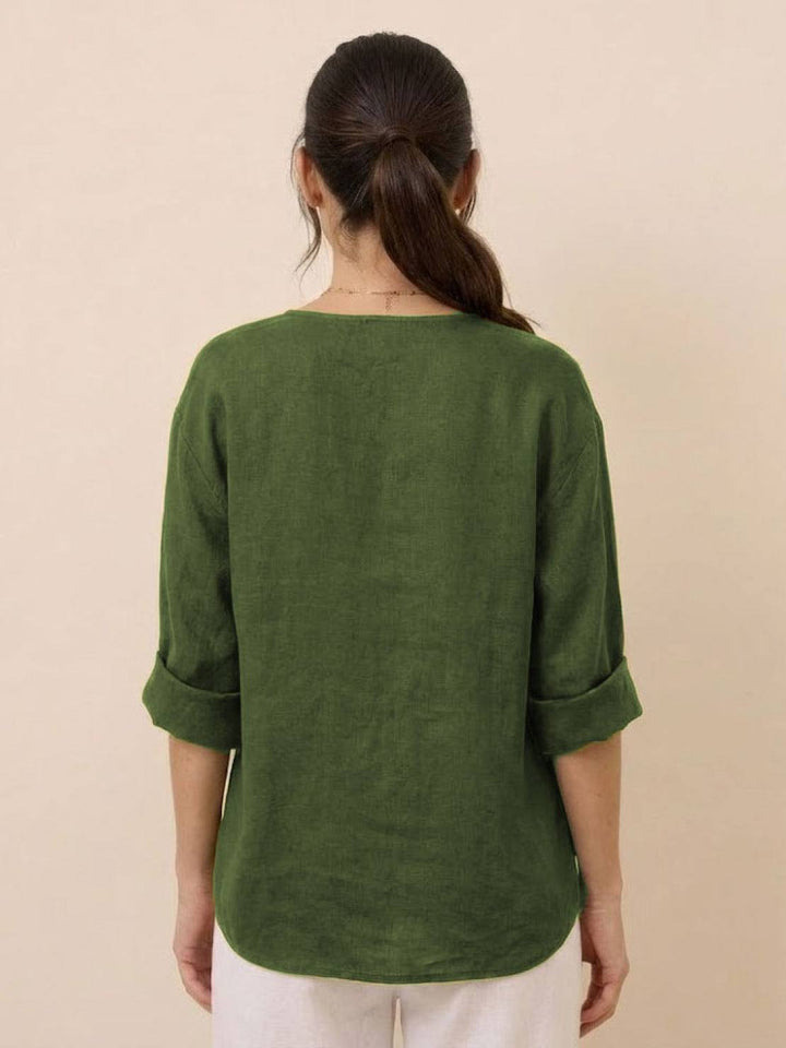 Pure Linen Age-Defying Button Detail Shirt