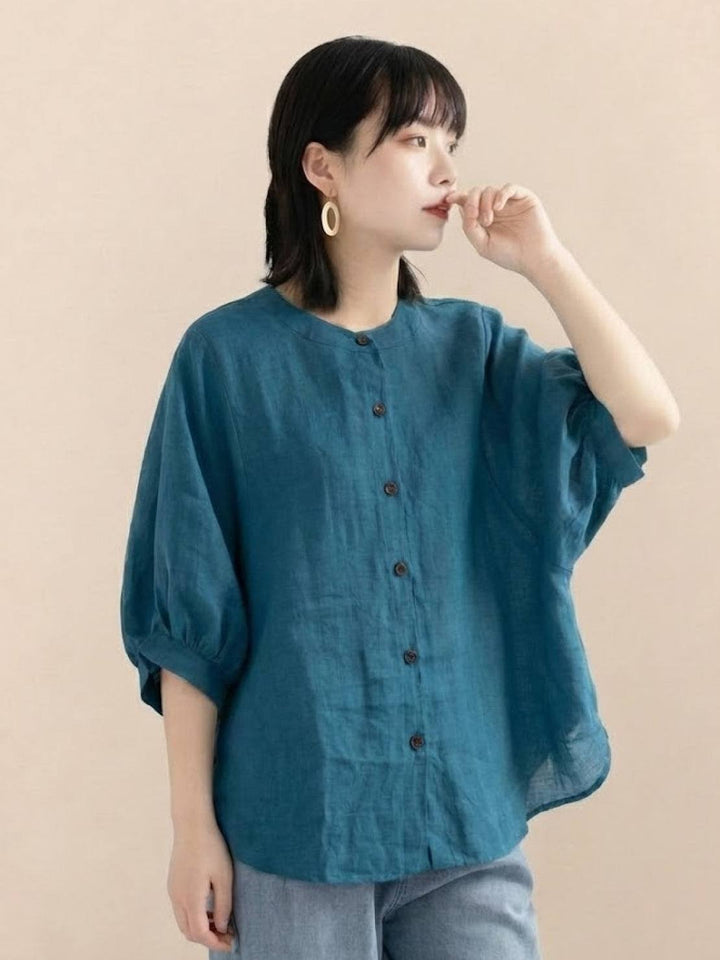 Relaxed Loose Breathable Linen Blouse