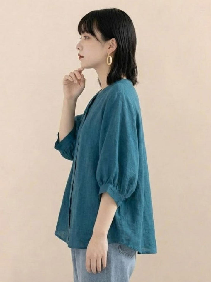 Relaxed Loose Breathable Linen Blouse