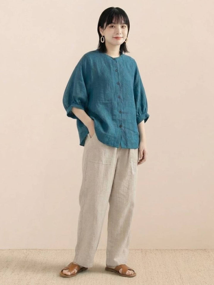 Relaxed Loose Breathable Linen Blouse