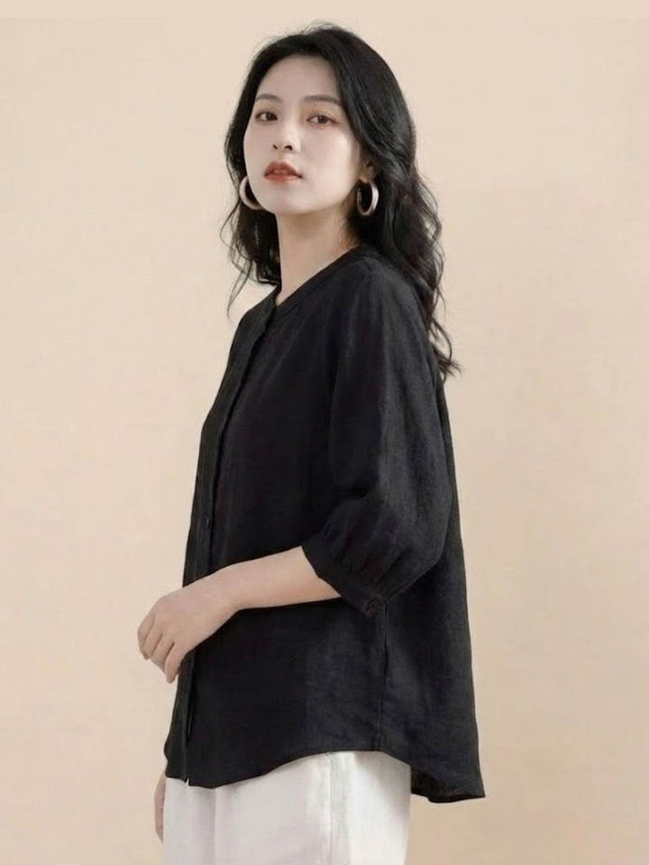 Relaxed Loose Breathable Linen Blouse