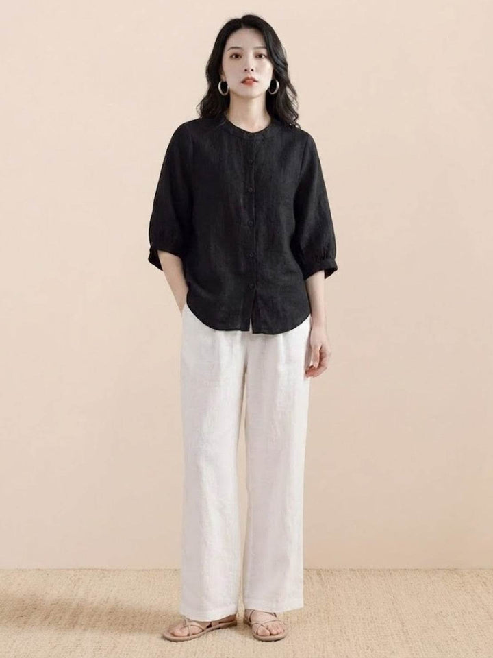Relaxed Loose Breathable Linen Blouse