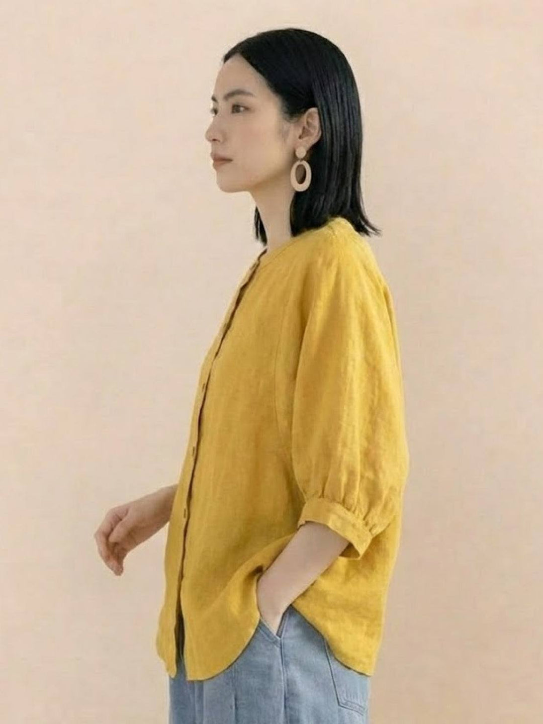 Relaxed Loose Breathable Linen Blouse