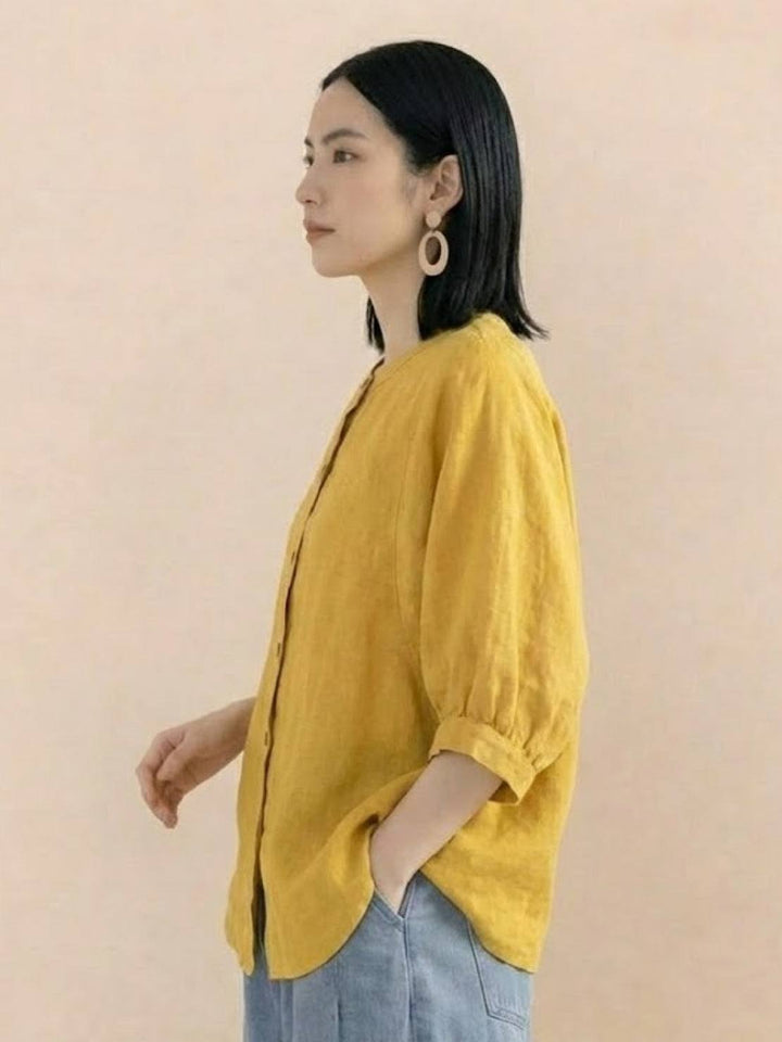 Relaxed Loose Breathable Linen Blouse