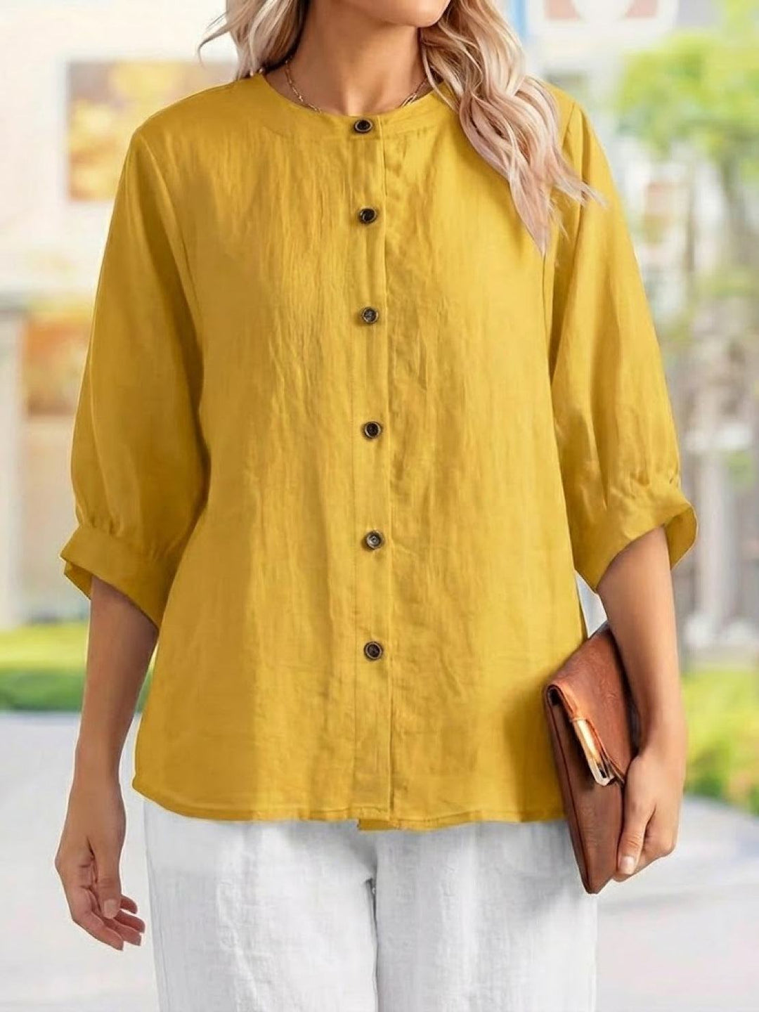 Relaxed Loose Breathable Linen Blouse
