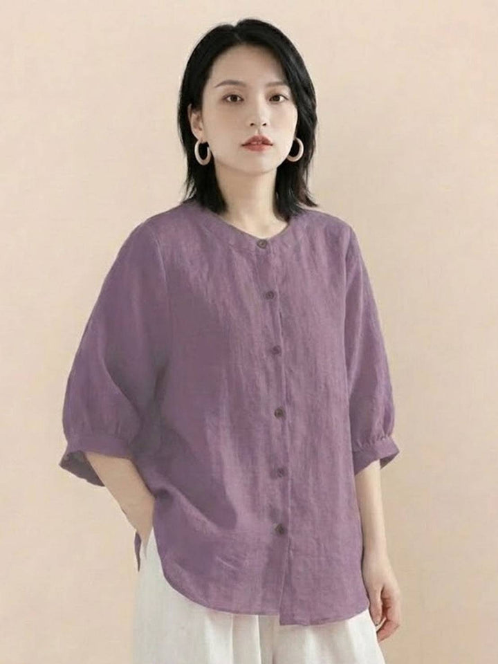 Relaxed Loose Breathable Linen Blouse