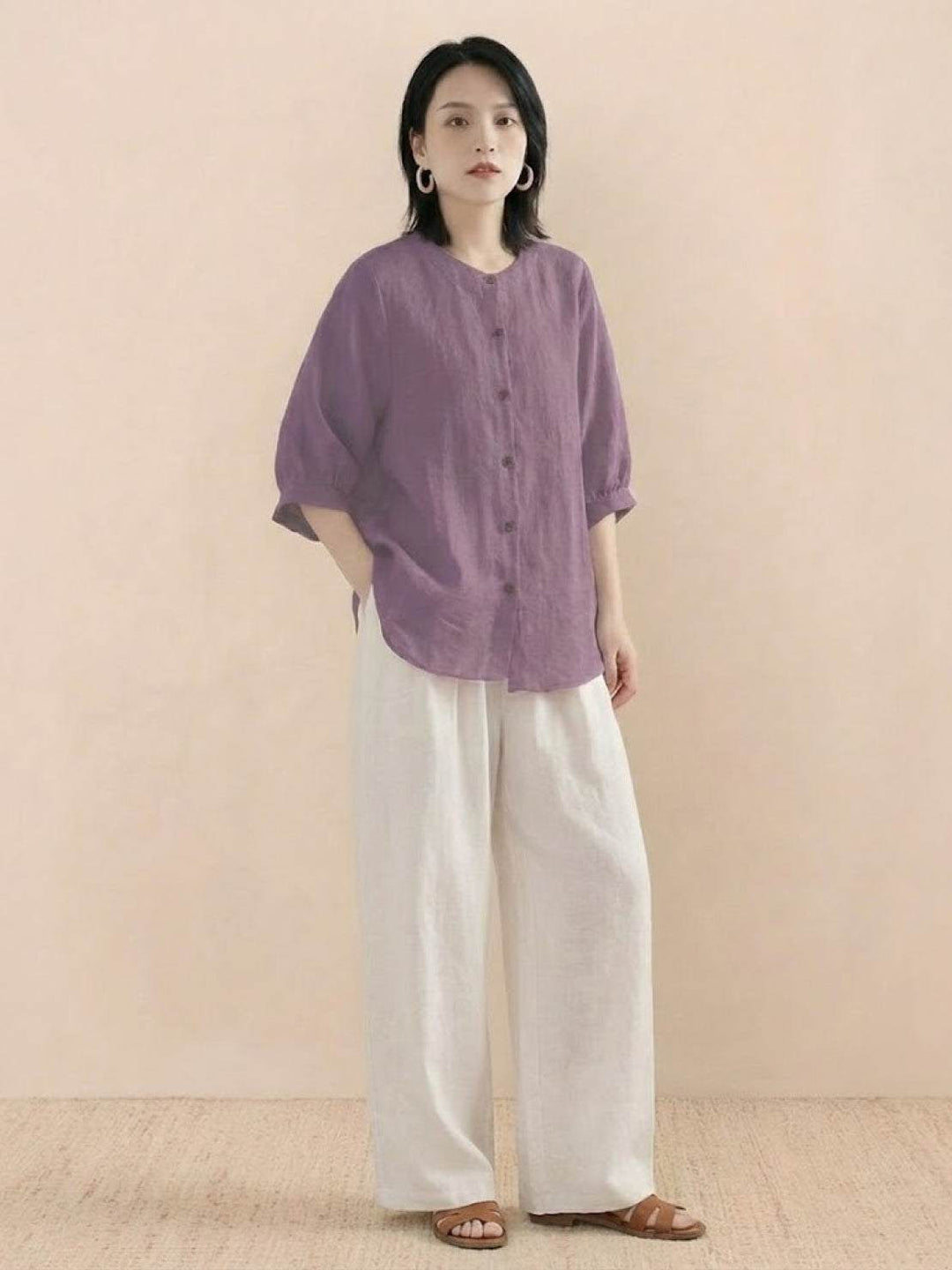 Relaxed Loose Breathable Linen Blouse