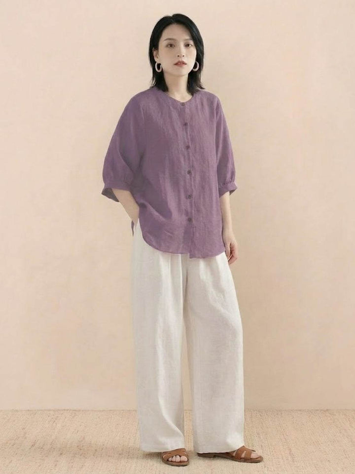 Relaxed Loose Breathable Linen Blouse