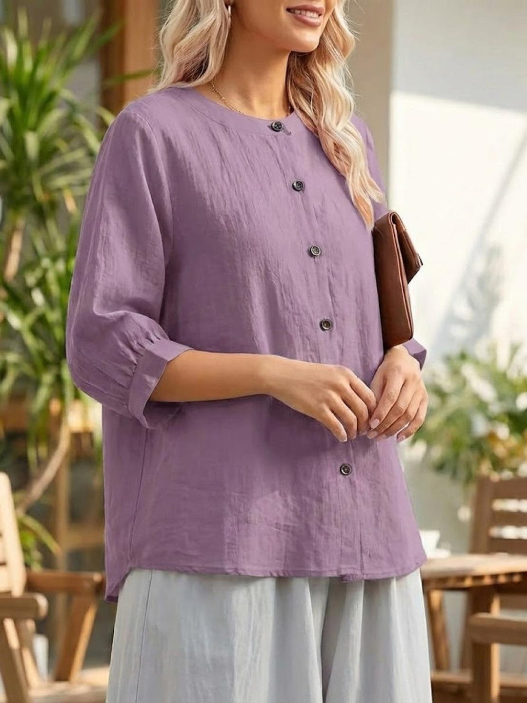 Relaxed Loose Breathable Linen Blouse