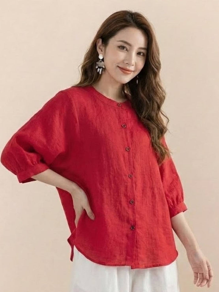 Relaxed Loose Breathable Linen Blouse