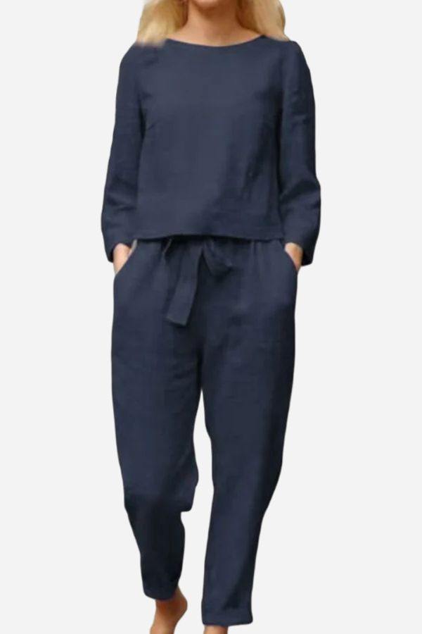 100% Cotton Linen Monochrome 2 Piece Set