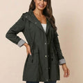 Water Resistant Hooded Striped Windbreaker Rain Jacket