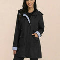 Water Resistant Hooded Striped Windbreaker Rain Jacket