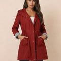 Water Resistant Hooded Striped Windbreaker Rain Jacket