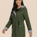 Water Resistant Hooded Striped Windbreaker Rain Jacket