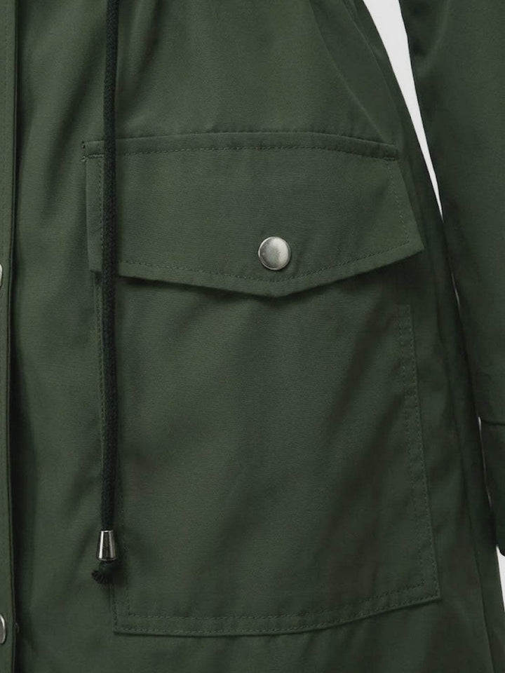 Water Resistant Hooded Striped Windbreaker Rain Jacket