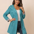Water Resistant Hooded Striped Windbreaker Rain Jacket